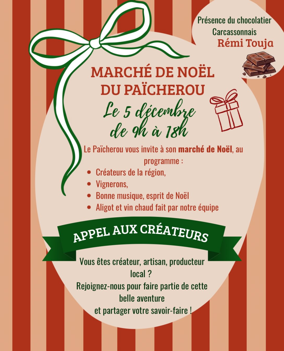 Appel aux Créateurs - Marché de Noël du Païcherou 🎄🎁