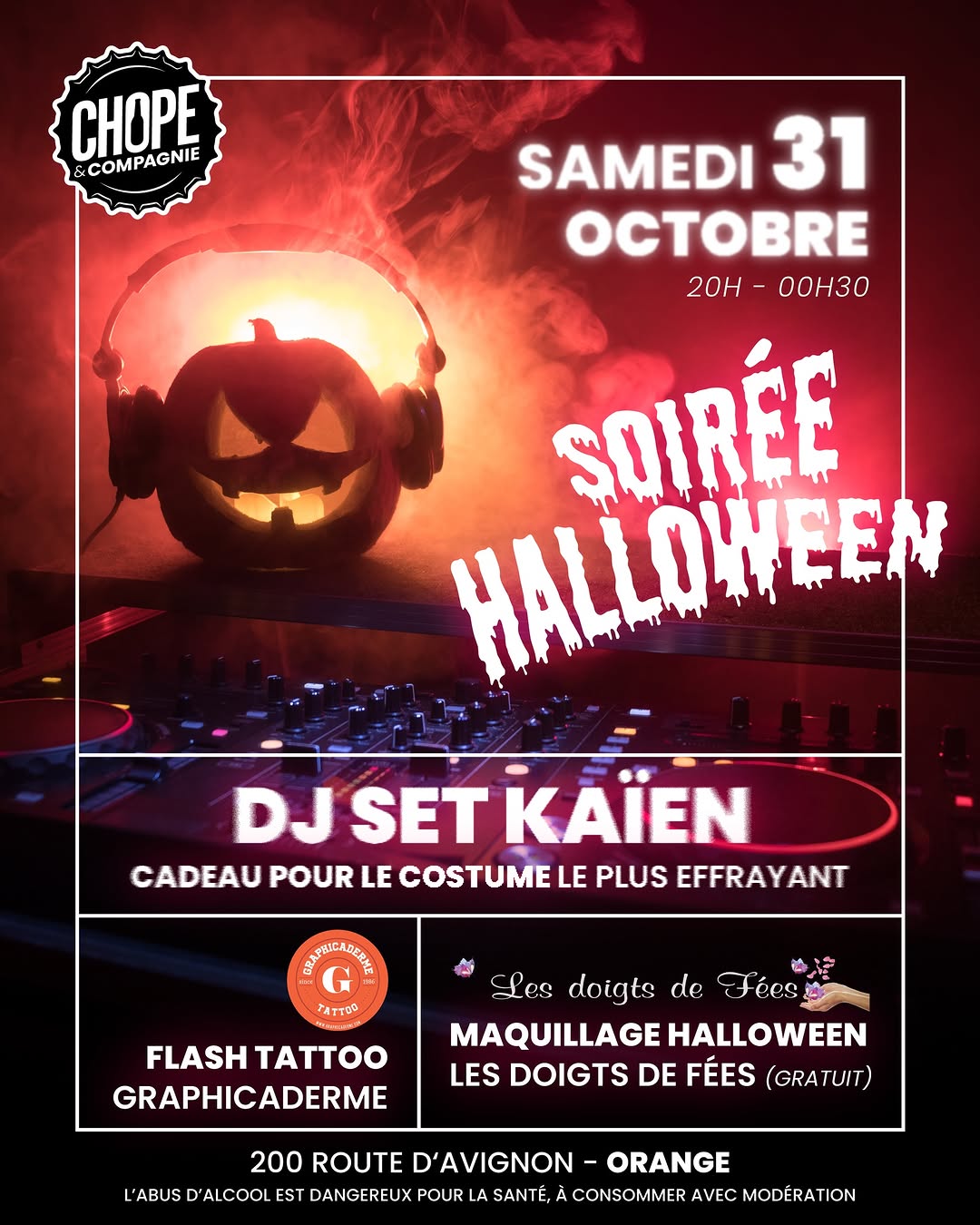 🎃 Halloween approche ! Rendez-vous le samedi 31 octobre, à partir de 20h, dans votre Chope !