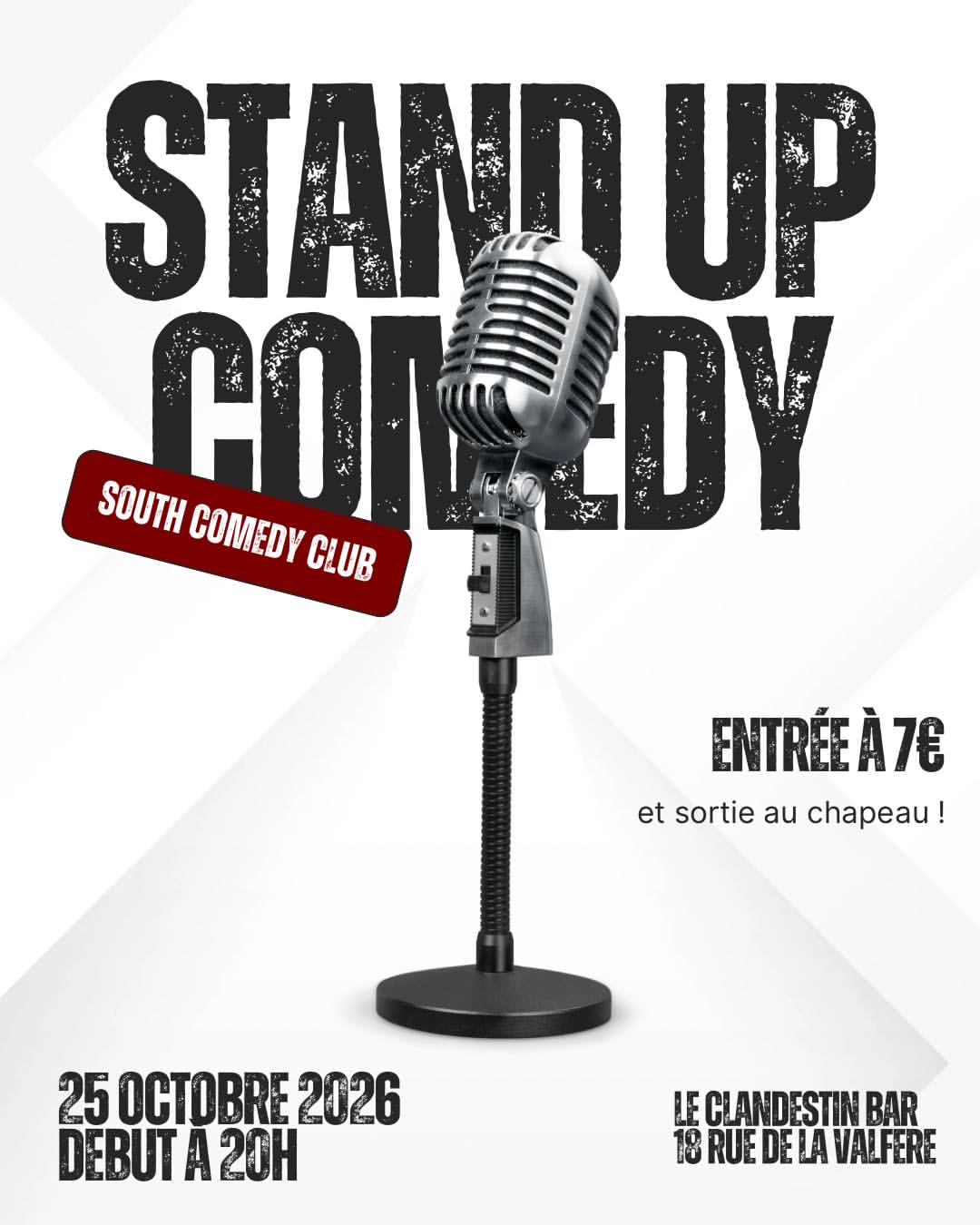 Le dimanche , préparez-vous à rire ! Le south.comedyclub s’invite au Clandestin pour une soirée sta