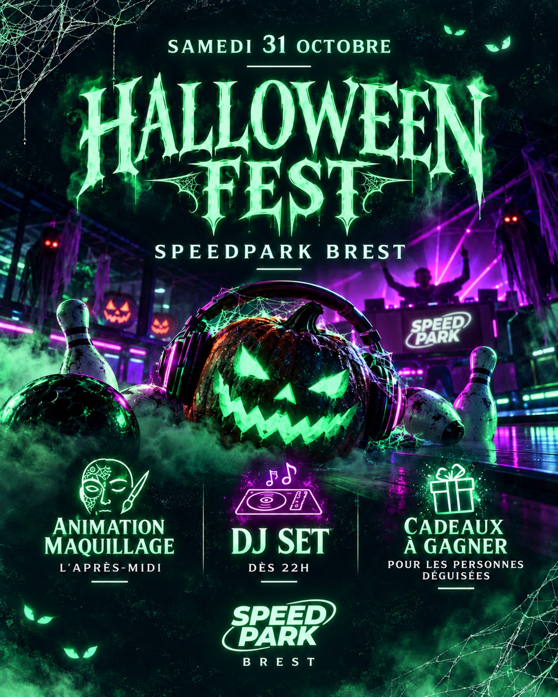Le samedi , le SpeedPark Brest se transforme pour une journée monstrueusement festive ! 💚