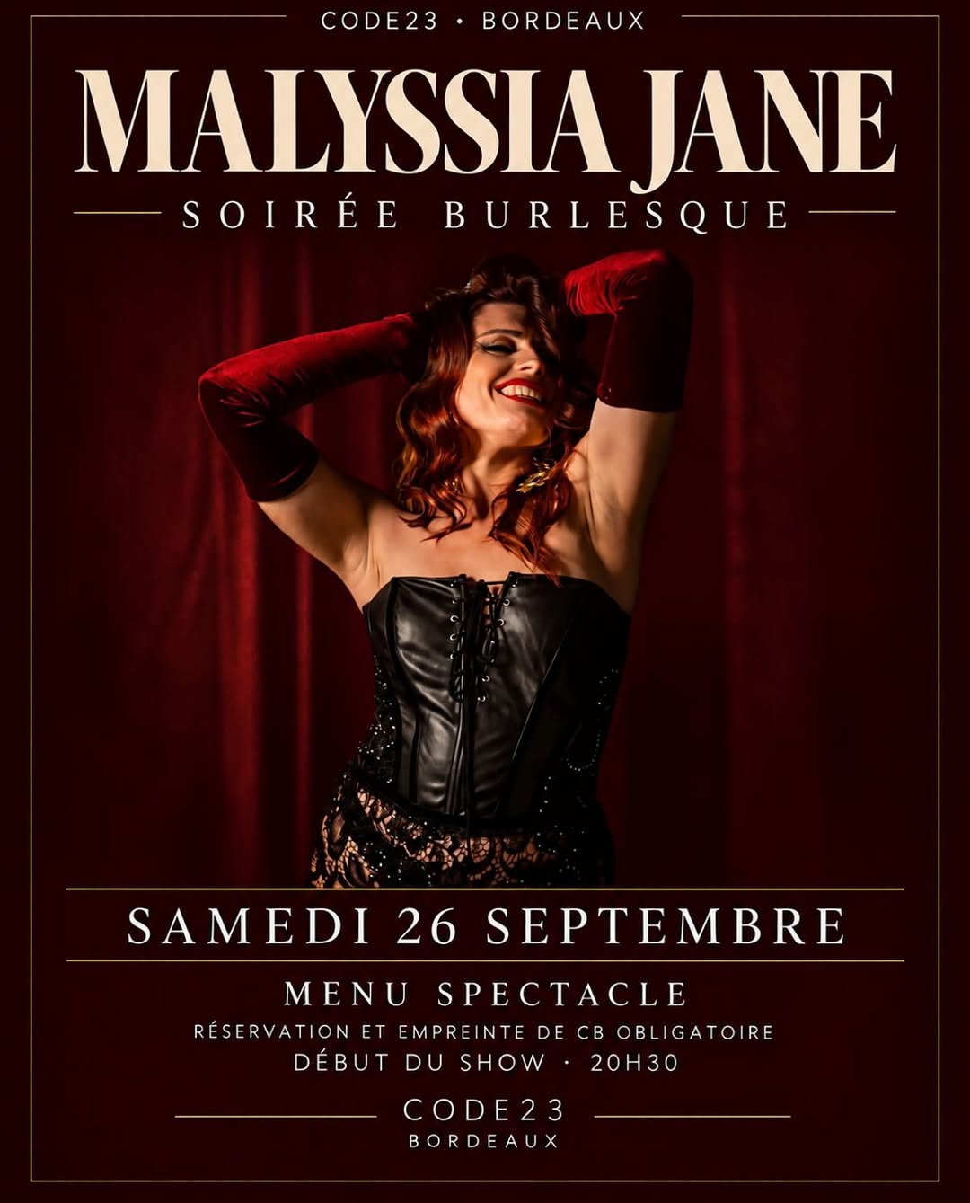 Le 26 septembre le Code23 ouvre ses portes pour la magnifique Malyssia Jane!