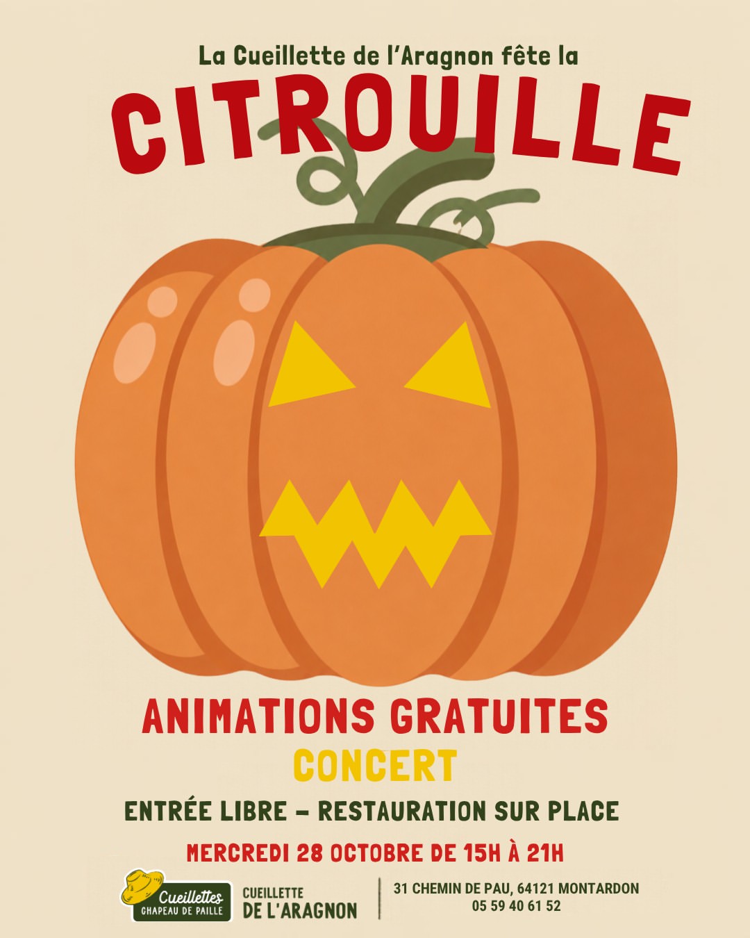 🎃 La Fête de la Citrouille, c’est le 28 octobre ! 🎃
