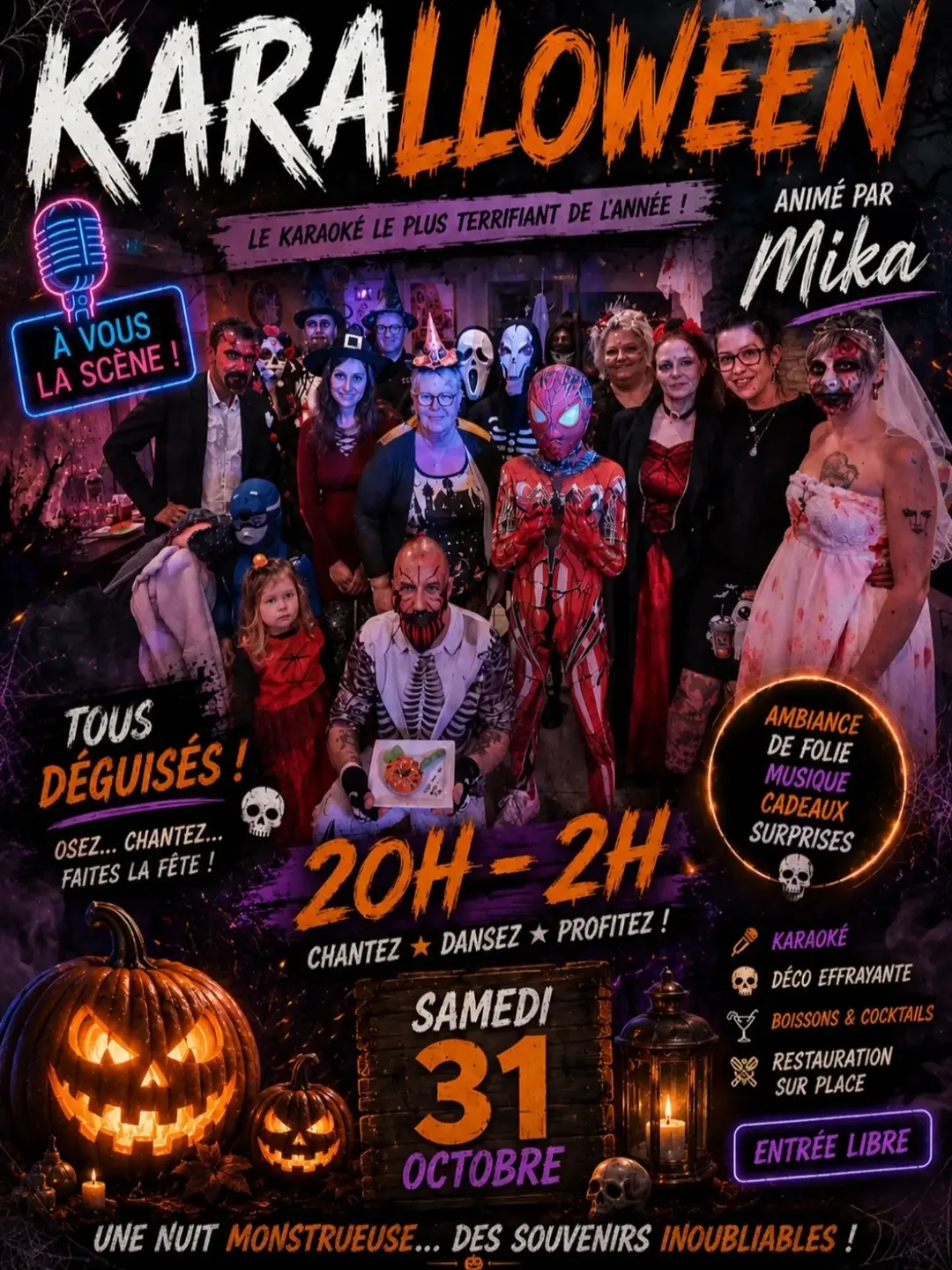 🎃👻 Karalloween – la Soirée la Plus Terrifiante de L’année ! 👻🎃